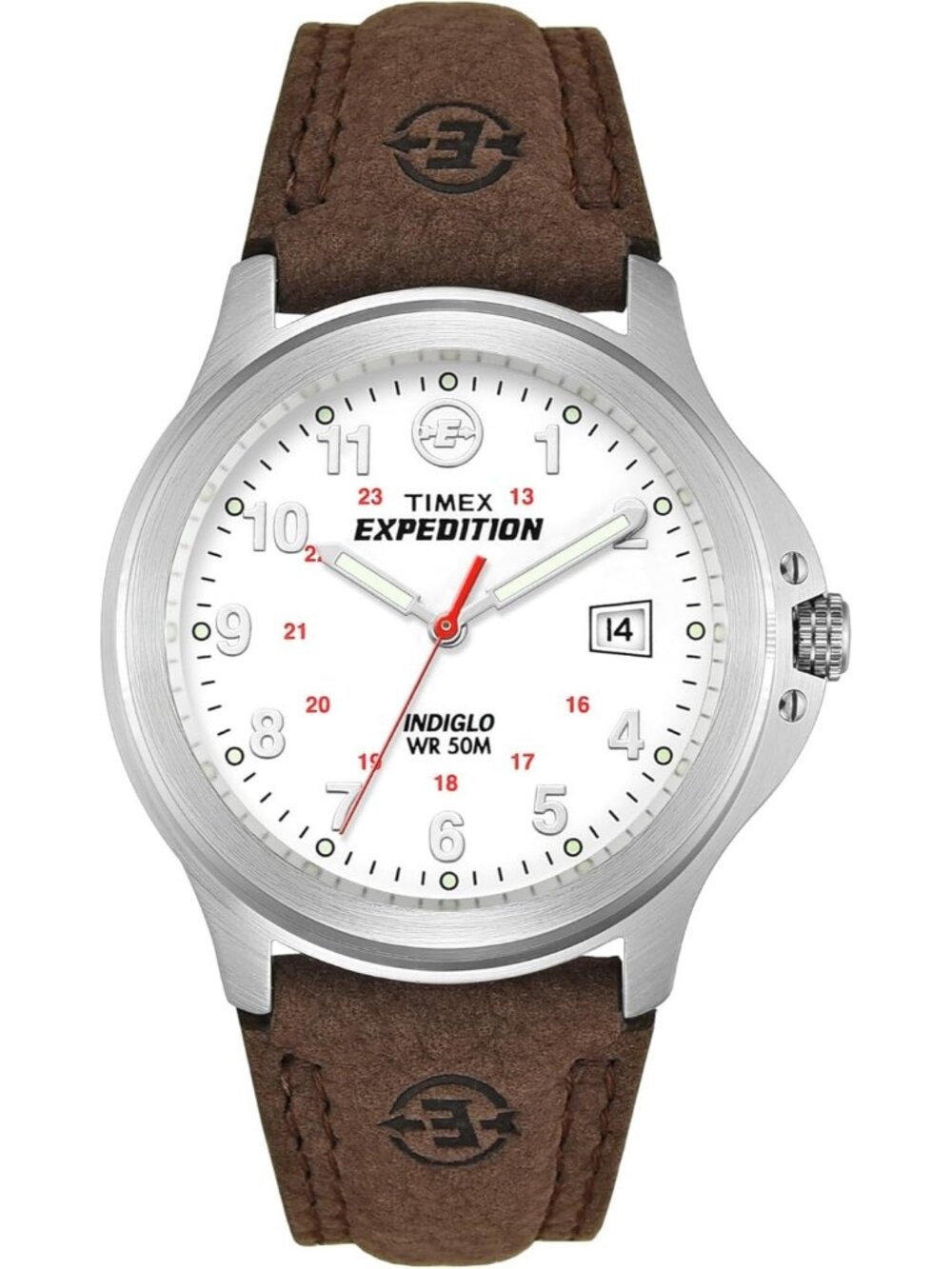 Men's Brown Analog Expedition Metal Field Water Resistance Rugged Outdoor Watch